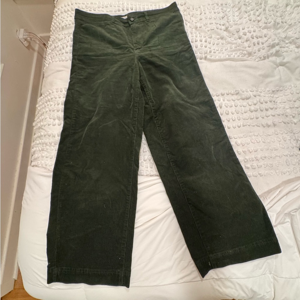 Everlane Forest Green Corduroy Wide Leg Pant